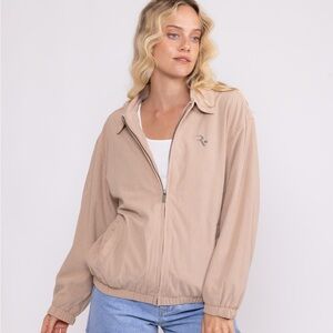 Rusty Beige Corduroy Zip-Up Jacket